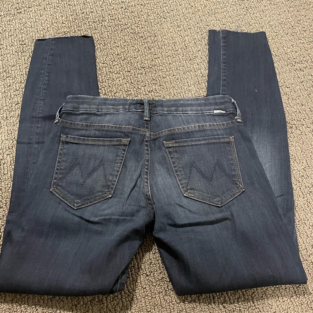 Mother raw hem denim jeans